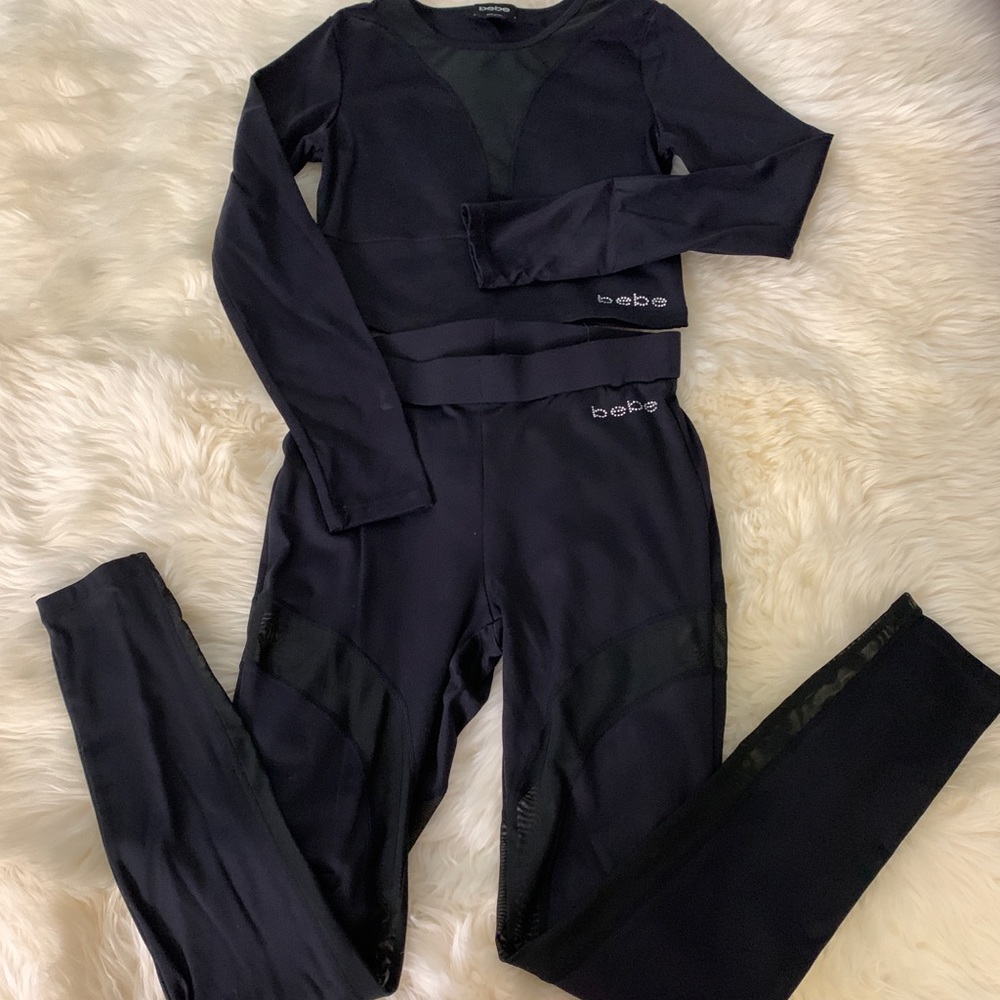 Bebe Logo speckle long sleeve and leggings